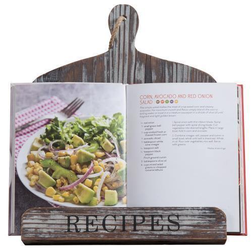 Rustic Torched Wood Cookbook Holder - MyGift