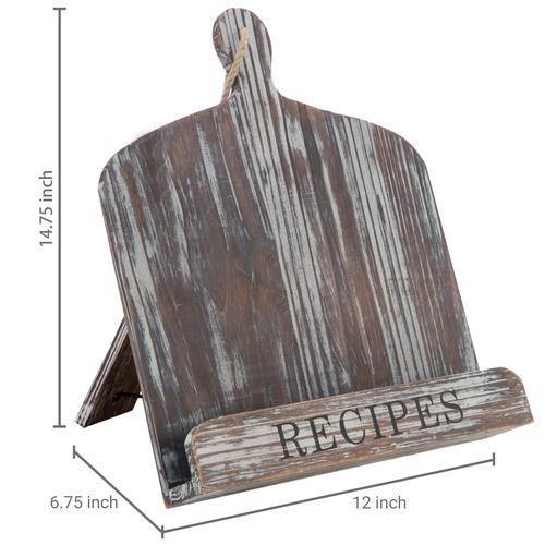 Rustic Torched Wood Cookbook Holder - MyGift
