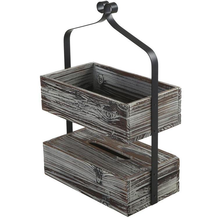 Rustic Torched Wood Counter-Top Shelf - MyGift