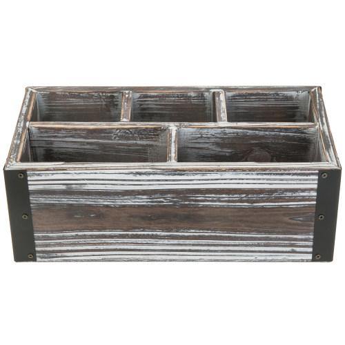 Rustic Torched Wood Remote Control Organizer - MyGift