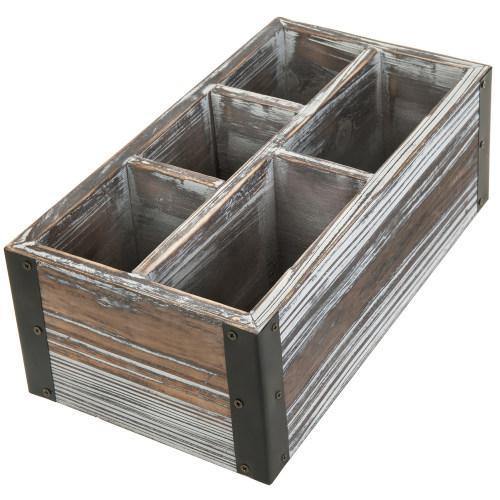 Rustic Torched Wood Remote Control Organizer - MyGift