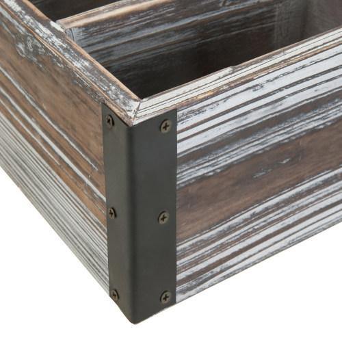 Rustic Torched Wood Remote Control Organizer - MyGift