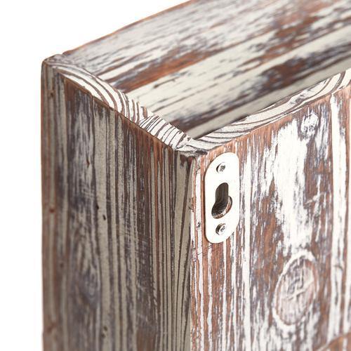 Rustic Torched Wood Wall Mounted Filing Organizer, Magazine Rack - MyGift
