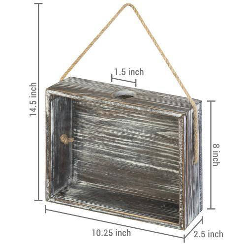 Rustic Torched Wood Wine Cork Catcher/Beer Cap Holder Shadow Box - MyGift