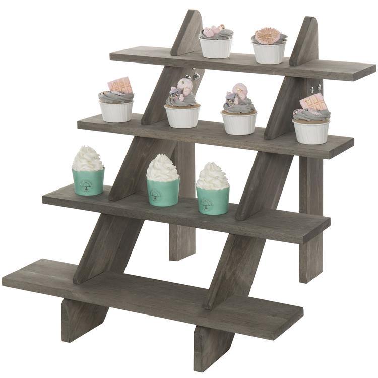 Rustic Vintage Gray Wood Retail Display Riser Stand - MyGift