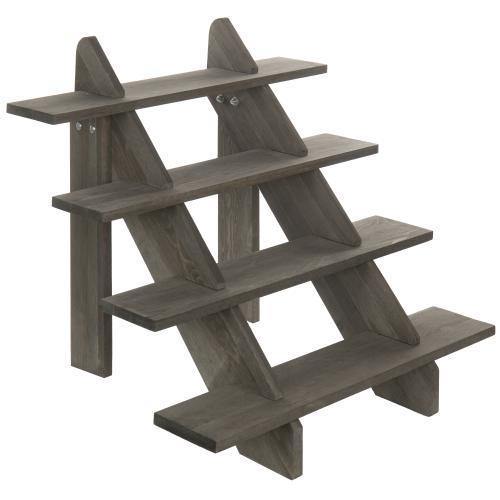 Rustic Vintage Gray Wood Retail Display Riser Stand - MyGift