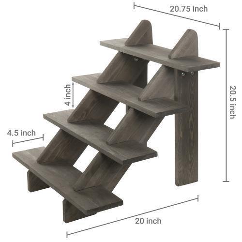 Rustic Vintage Gray Wood Retail Display Riser Stand - MyGift