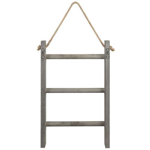 Rustic Wall-Hanging Towel Ladder, Gray
