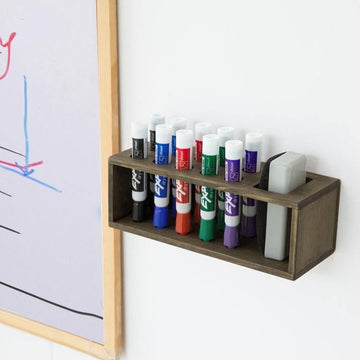 Matte Black Metal Wall Mounted Whiteboard Marker Holder with Cleaner S –  MyGift
