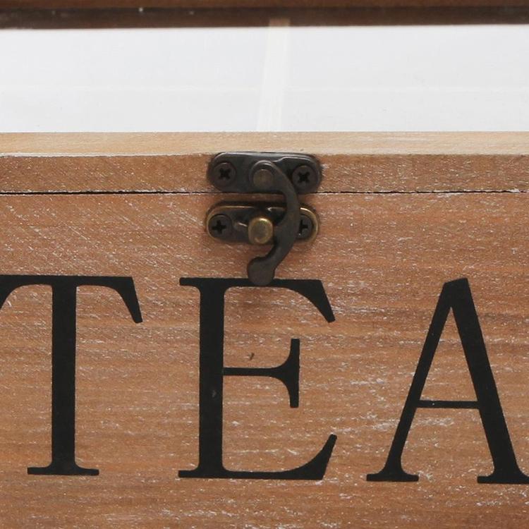 Rustic Wood Tea Bag Storage Chest with Clear Lid, Brown - MyGift Enterprise LLC