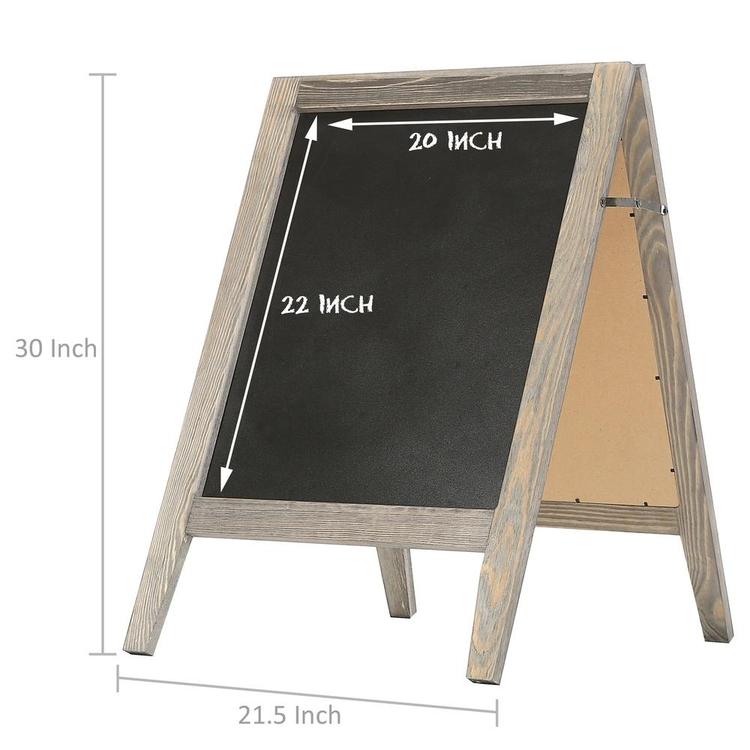 Rustic Wooden Freestanding A-Frame Double-Sided Chalkboard Sidewalk Sign - MyGift Enterprise LLC