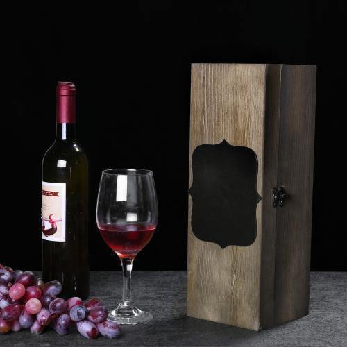 Rustic Wooden Wine Case with Chalkboard Label, Set of 2 - MyGift