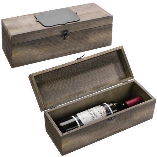 Rustic Wooden Wine Case with Chalkboard Label, Set of 2 - MyGift