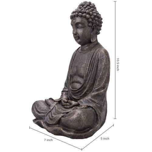 Seated Shakyamuni Resin Bronze Buddha Statue - MyGift