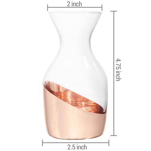 Copper Accented Serving Mini 6 oz Glass Carafes, Set of 4 - MyGift