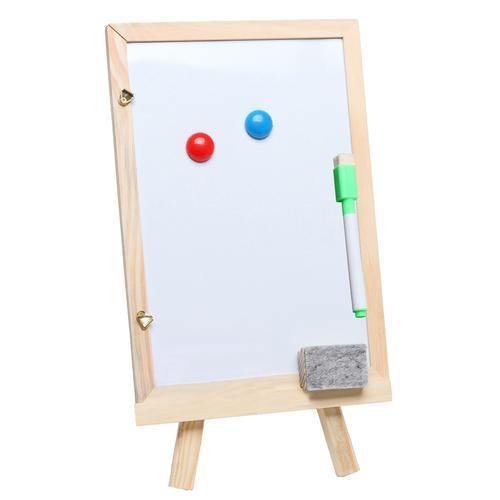 Small Wood Chalkboard Whiteboard Easel w/Chalks, Magnets & Marker - MyGift