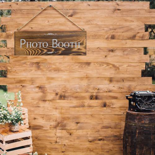 Rustic Dark Brown Wood Photo Booth Sign - MyGift