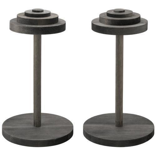 Stack-Up Style Gray Wood Hat Display Stands, Set of 2 - MyGift