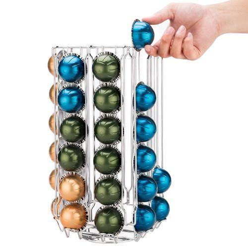 Stainless Steel Rotating Coffee Pod and Sleeve Organizer Rack - MyGift