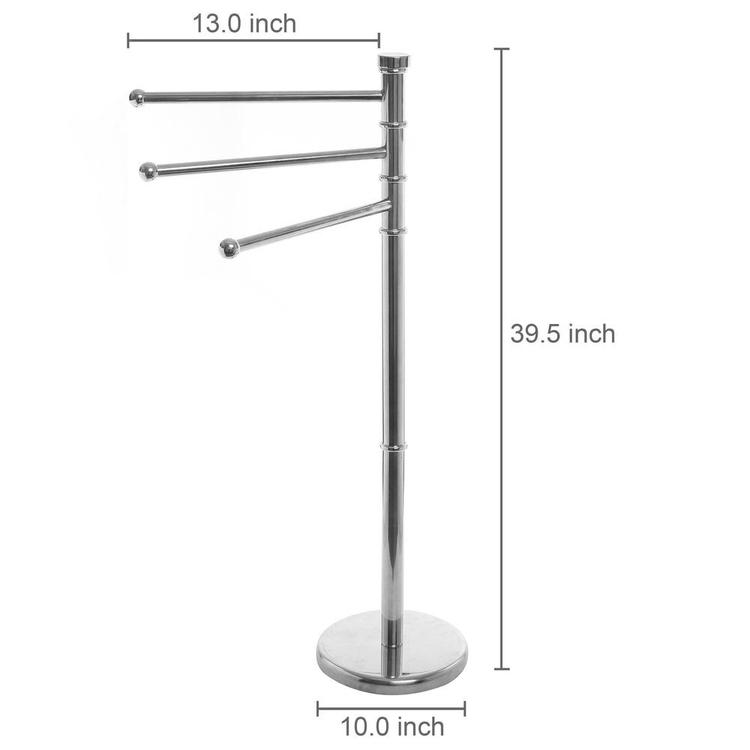 3 Tier Modern Stainless Steel Swivel Arm Towel Holder Rack - MyGift Enterprise LLC