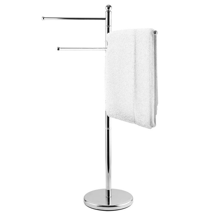 40 Inch Stainless Steel Bathroom  / Kitchen Towel Rack Stand with 3 Swivel Arms - MyGift Enterprise LLC