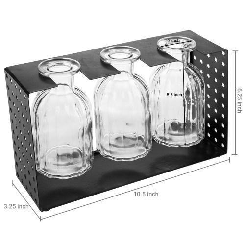 Suspended Flower Vases with Black Iron Display Stand - MyGift
