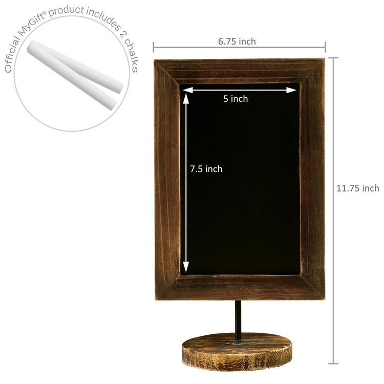 12-Inch Burnt Wood Framed Tabletop Chalkboard Cafe Menu Sign, Set of 2 - MyGift Enterprise LLC