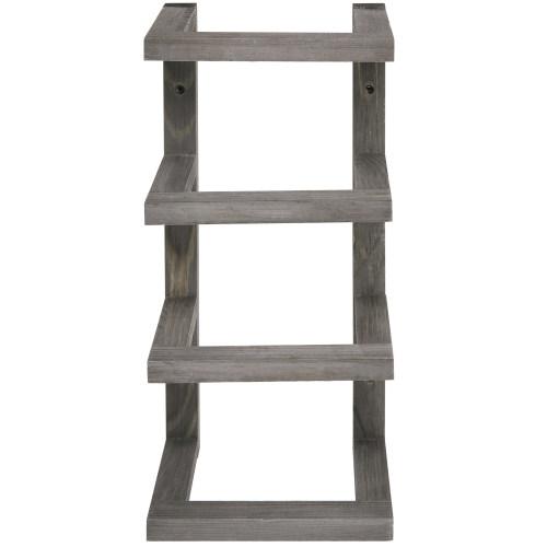 Tabletop Vintage Grey Wood Towel Roll Storage Rack