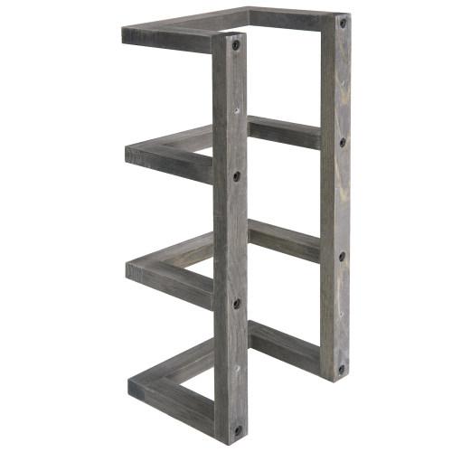 Tabletop Vintage Grey Wood Towel Roll Storage Rack