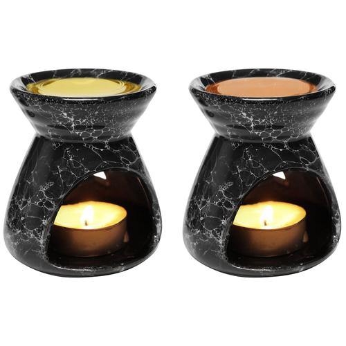 Black Ceramic Aromatherapy Burner, Set of 2 - MyGift