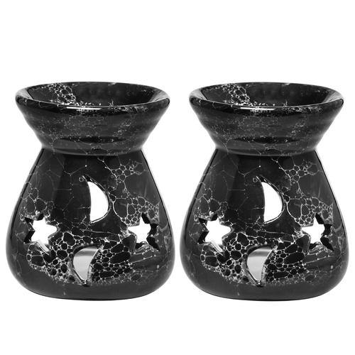 Black Ceramic Aromatherapy Burner, Set of 2 - MyGift