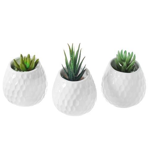 golf ball planter pot large White Ceramic Golfball Design Hanging Mini Planter, Set of 3 – MyGift