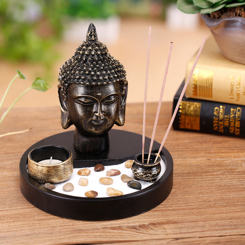 Zen Garden with Buddha Head Statue-MyGift