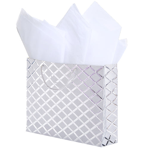 Set of 3 Assorted Diamond Pattern Gift Bags, Medium Size-MyGift