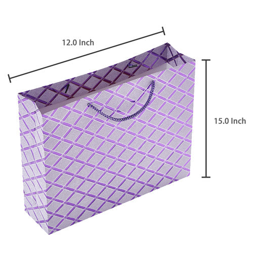 Set of 3 Assorted Diamond Pattern Gift Bags, Medium Size-MyGift