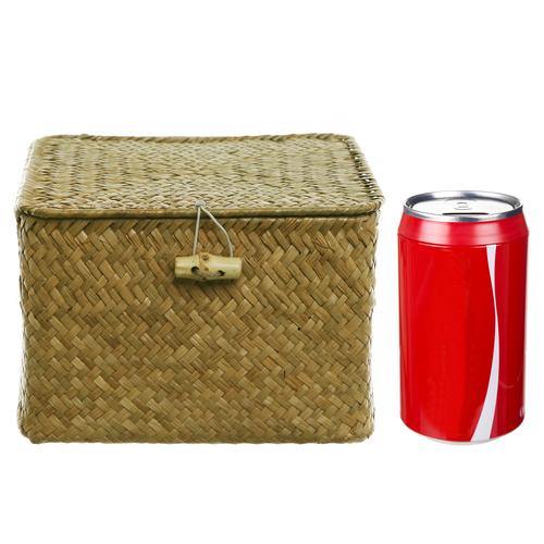 Hand Woven Rattan Storage Box w/ Fabric Liner - MyGift