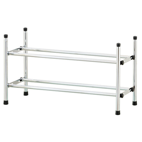 Expandable & Stackable Chrome Plated Shoe Rack-MyGift