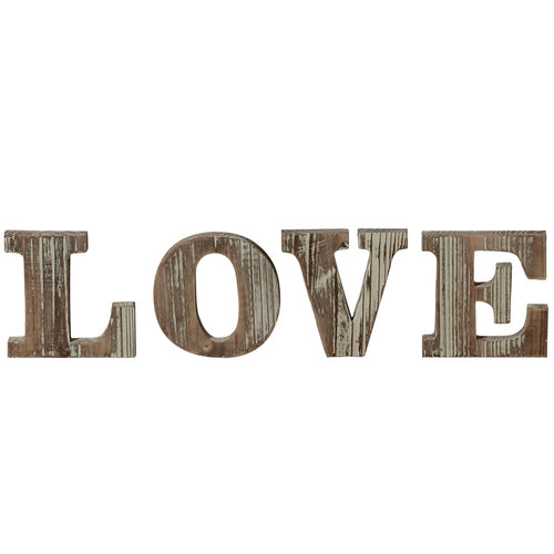 Farmhouse Style Torched Wood Cutout Letters 'Love'-MyGift