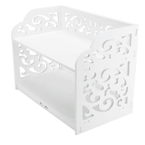 White Cutout Scrollwork Design Desktop Bookshelf - MyGift