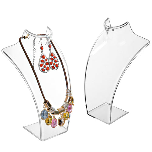 Clear Acrylic Jewelry Bust Stand, Set of 2-MyGift