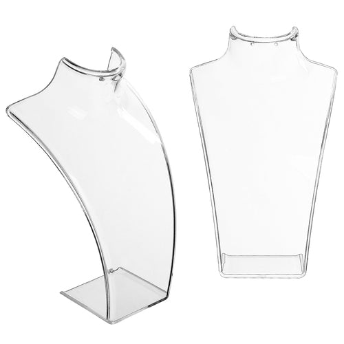 Clear Acrylic Jewelry Bust Stand, Set of 2-MyGift