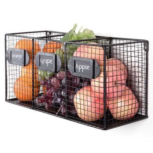 Black Metal Wire 3-Compartment Organizer-MyGift