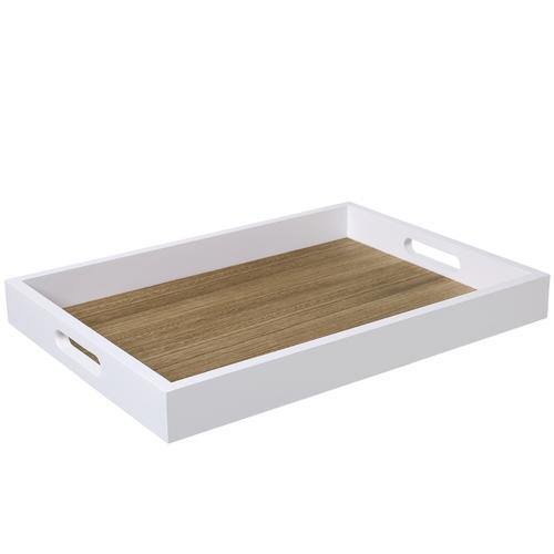 Brown/White Wood Serving Tray - MyGift