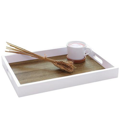 Brown/White Wood Serving Tray - MyGift