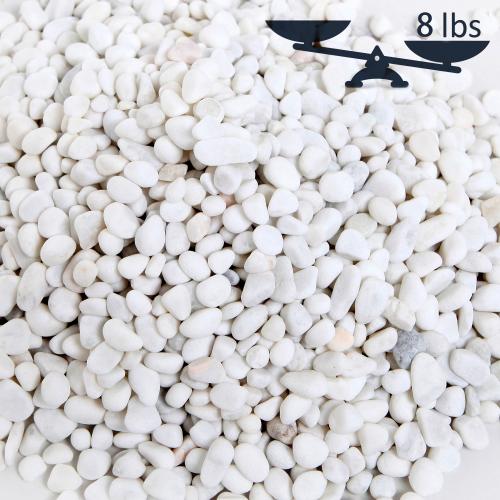 Mini White Synthetic River Pebbles, Vase Fillers, 8 lbs - MyGift