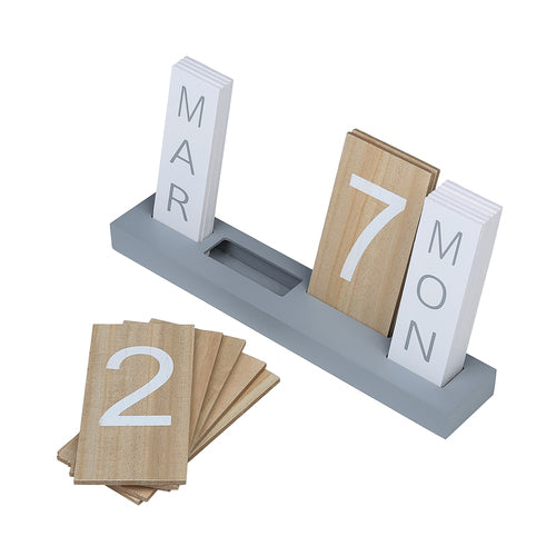 Wood Block Perpetual Calendar-MyGift