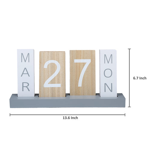 Wood Block Perpetual Calendar-MyGift