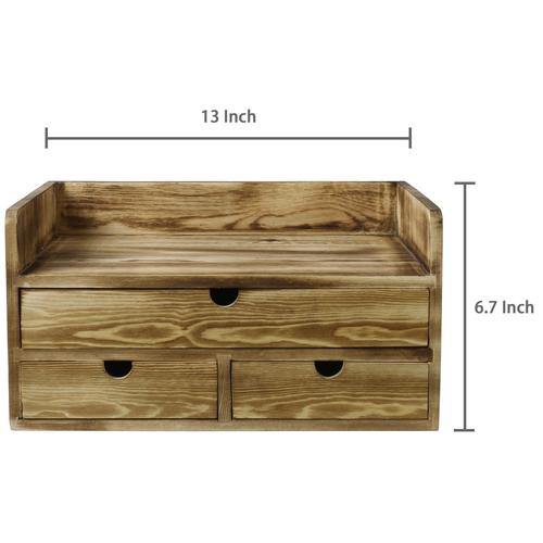 Rustic Torched Wood Desktop Cabinet - MyGift