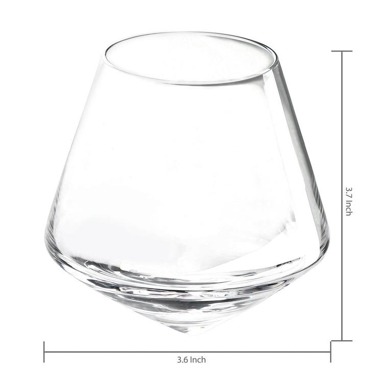 Tilted Crystal Whiskey, Scotch & Bourbon Tumbler Glasses, Set of 4 - MyGift Enterprise LLC