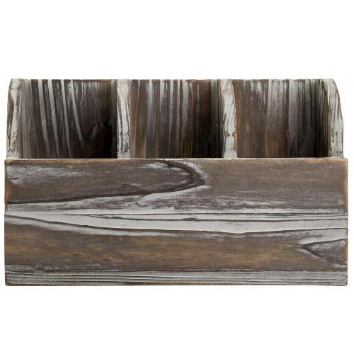 Torched Solid Wood Wall Mounted Remote Control Organizer - MyGift